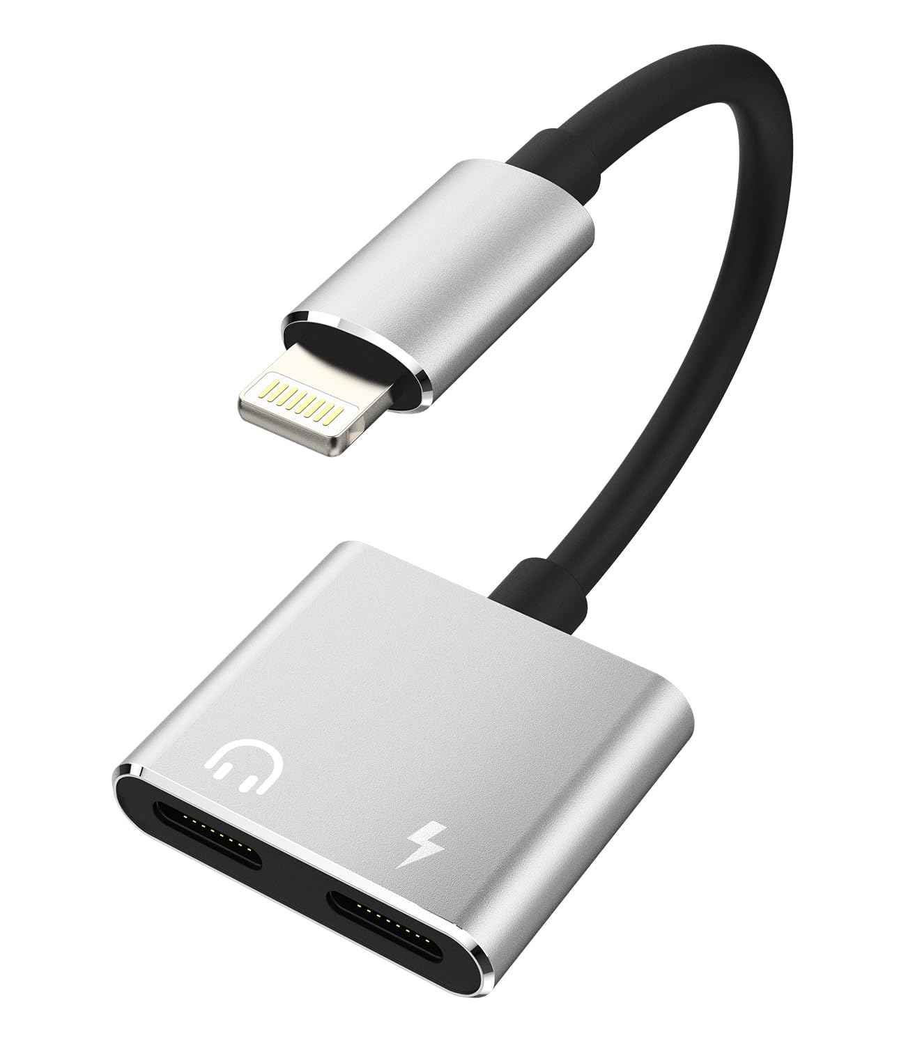 Dual Lightning Jack Dongle Splitter(2 in 1)iPhone Headphone Adapter Apple MFI Certified Audio Charge Charger Aux Cable Connector for 14 13 12 11 Pro Max Mini 7 8 X Xs Xr Ipad Air Earbud Cord Converter