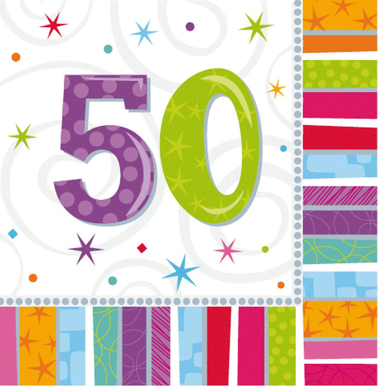 Amscan International Radiant Birthday Party Napkins 50, Pack of 16