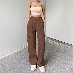 QYANGG High Waist Cargo Pants Women Stretch Baggy