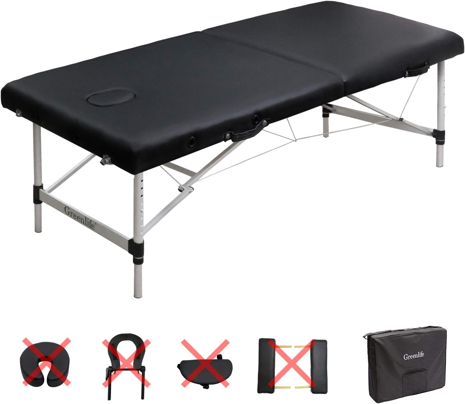 GreenLife® Basic™ Portable 2 Fold Aluminum Massage Reiki Facial Table