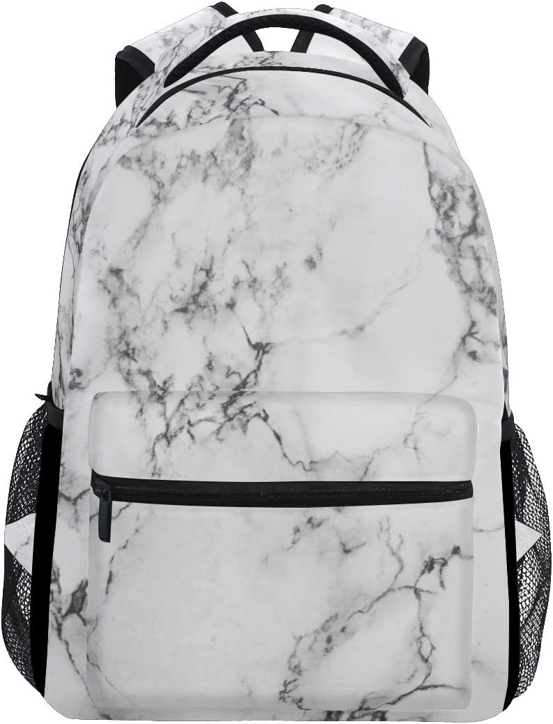 Marble Pattern Backpacks College School Bag Shoulder Casual Travel Daypack Hiking Camping