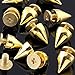 RUBYCA 50 Sets 9MM Gold Color Bullet Cone Spike and Stud Metal Screw Back for DIY Leather-Craft