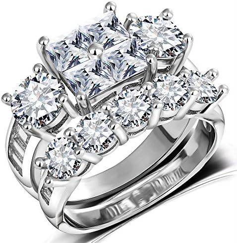 Women's Wedding Ring - 925 Silver Cubic Zirconia Fashion Jewelry, Sizes 5-11