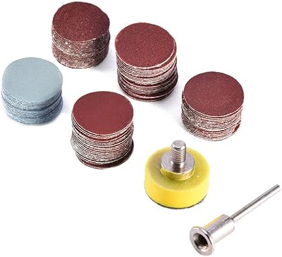 Saipor 100pcs Sanding Discs 1 Inch 25mm with 1/8 Inch Shank 5 Grits Kit
