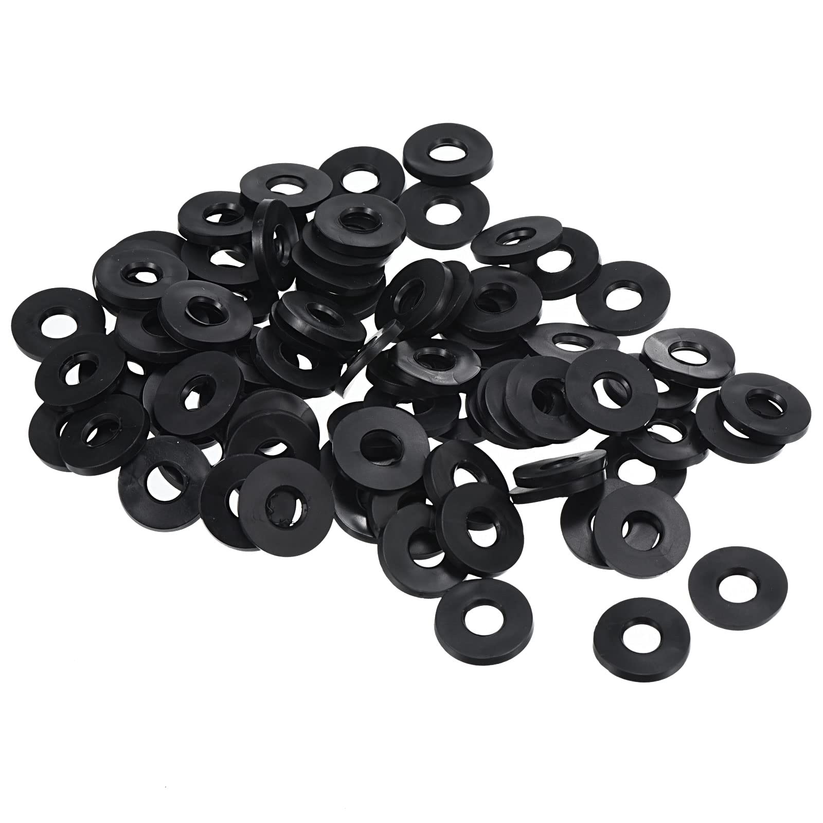 PATIKIL M6 Rubber Flat Washer, 80 Pack 5mm ID 13mm OD 1.6mm Thick Sealing Spacer Gasket Ring for Faucet Pipe Water Hose Fastener Bolt, Black