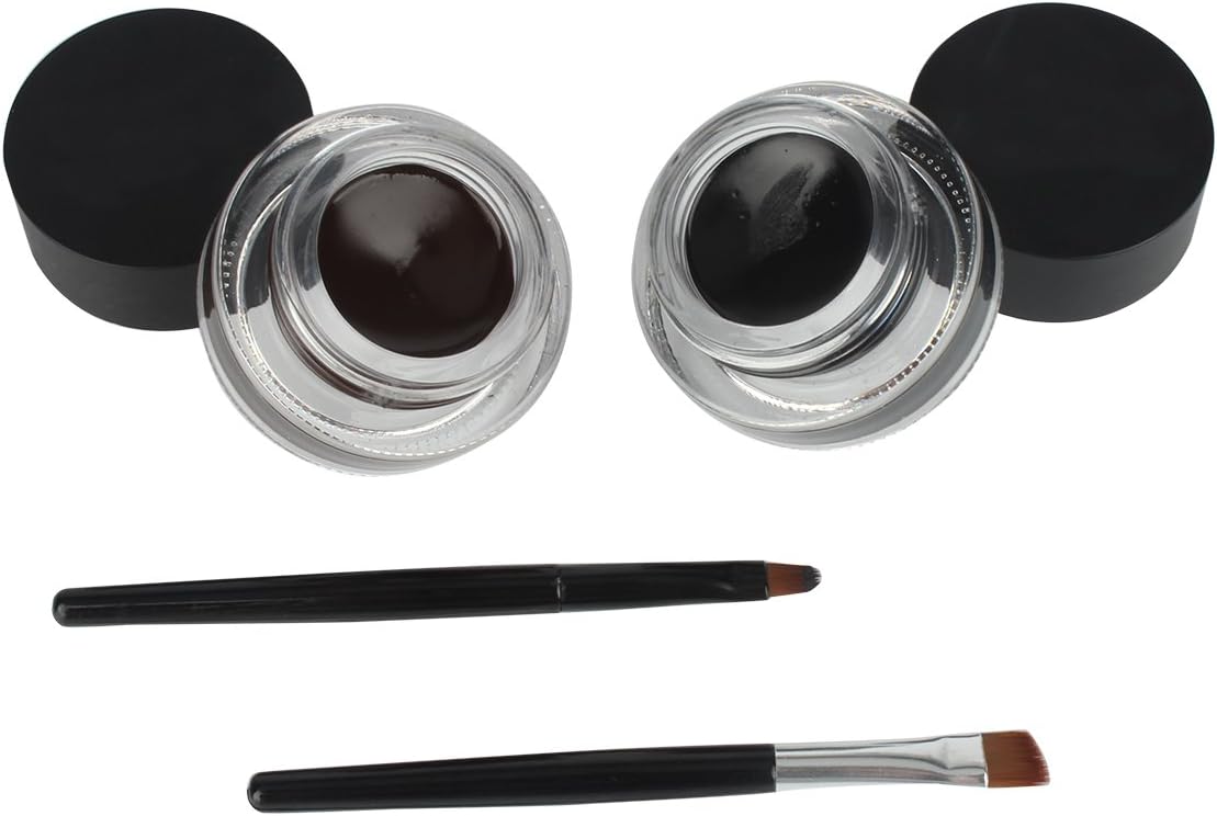 Demarkt Waterproof 2 in 1 Gel Eyeliner Set Beauty Cosmetics Make Up Longwear Gel Eyeliners