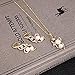 KAVANI Women's Gold Plated Wave-Shape Pendant Cubic Zircon Pearl Earrings and Pendant Necklace Jewelry Set