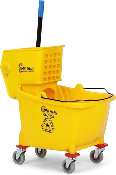 SIMPLI-MAGIC COMMERCIAL MOP BUCKET WITH SIDE PRESS WRINGER,...