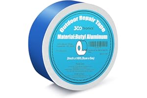 360Tronics Waterproof Butyl Tape 2in x 16ft, Blue Butyl Rubber Tape for Leak Proof Repair, High Strength Sealant Tape for HVAC, Metal Roof, Boat, RV Awning, Pool Cover Repair & Pipe Leak