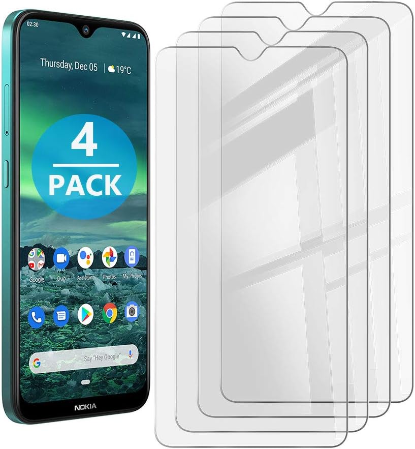 [4-Pack] for Nokia 2.3 Screen Protector,HHUAN 9 Hardness Anti-Scratch Tempered Glass Screen Protector,Bubble Free Tempered Glass Protective Film for Nokia 2.3 (6.00")