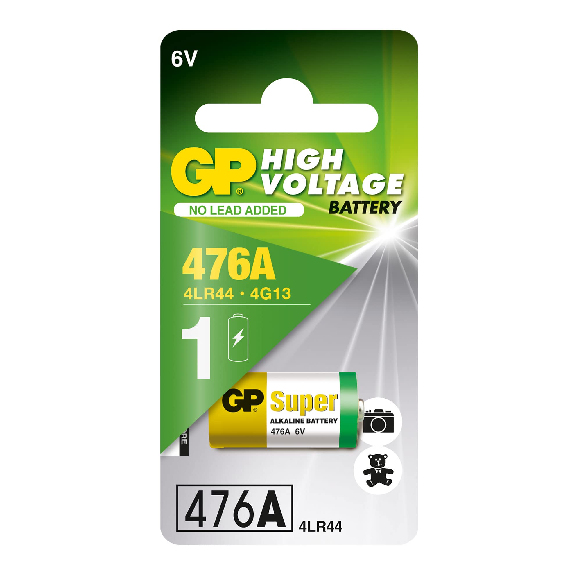 GP Batteries 080476AC1 High Voltage 476A - non-rechargeable batteries (Alkaline, Cylindrical, Multicolour, Blister)