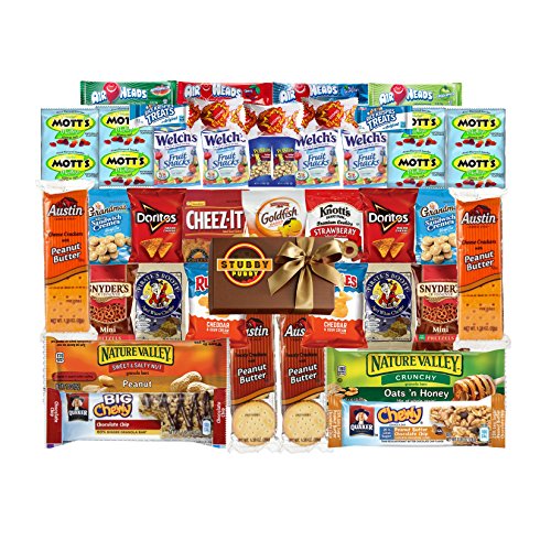 Candies, Cookies, Chips, Crackers &amp; Healthy Bars - Care Package - Variety Snack Box - Sampler Assortment (40 Count) for Military, Office &amp; College,