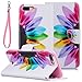 JanCalm Compatible with iPhone 8 Plus Case/iPhone 7 Plus Wallet Case, [Wrist Strap][Kickstand][Card/Cash Slots] PU Leather Flip Cover