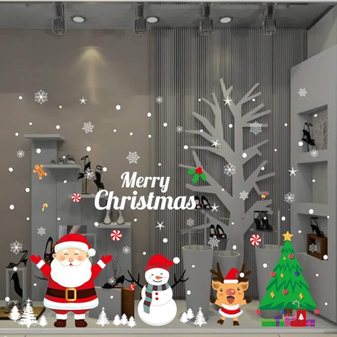 Amazon.com: LONGTEN Merry Christmas Sticker Santa Claus Window Clings