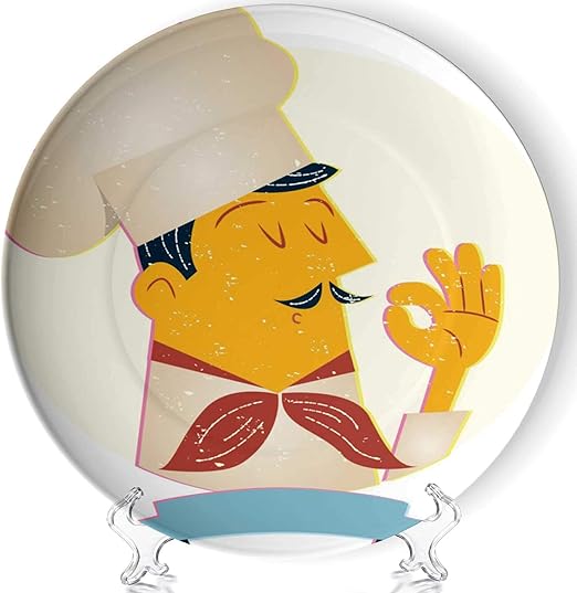 Amazon Com Yoliyana Chef Cook Porcelain Plates Ceramic Decorative