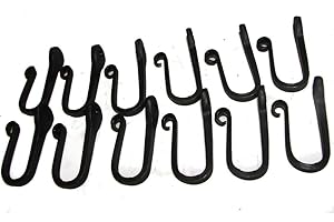 Wrought Iron Hooks-Nail Hooks-One Dozen Large-Hand Made