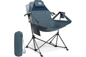 TIMBER RIDGE Hammock Camping Chair, Oversized Swinging Hammock Chair with Adjustable Back and Seat for Outdoor Lawn, Sports, Supports 400lbs, Blue
