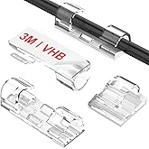 Adhesive Cable Clips Clear (40PCS, M), Upgraded Wire Holders for Wall, Strong Cord Organizer Under Desk, Car, PC, Christmas L
