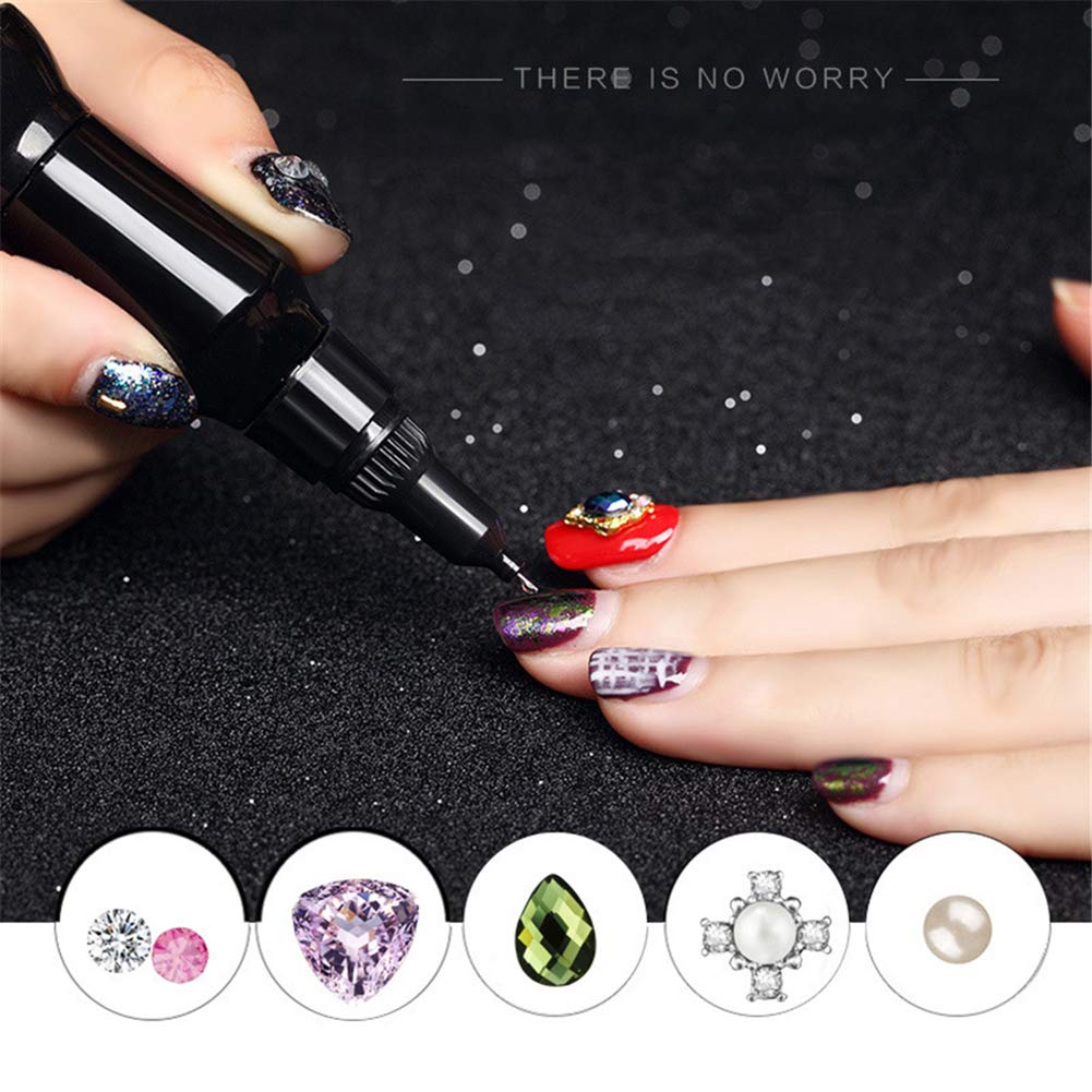 Taykoo Nail Glue For False Nail Tips Clear Point Drill Gel With Needle Manicure Decoration Adhesive, Acrylic Rhinestones Nail Glue, Professional Nail Glue : Beauty