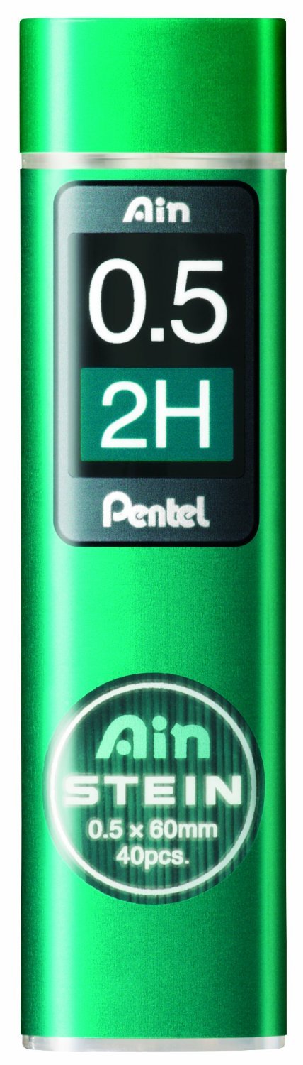 Pentel AIN Stein Pencil Lead 0.5 mm, Hardness B 40 Leads 2H