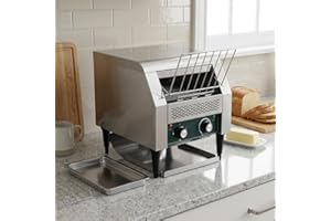 High-Capacity Conveyor Toaster for Restaurants - 7-Temperature Settings, Timer, 450 Slices/Hour (1800W, 110V), Perfect for Ev