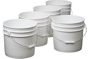Hudson Exchange Premium 3.5 Gallon Bucket, HDPE, White, 5 Pack