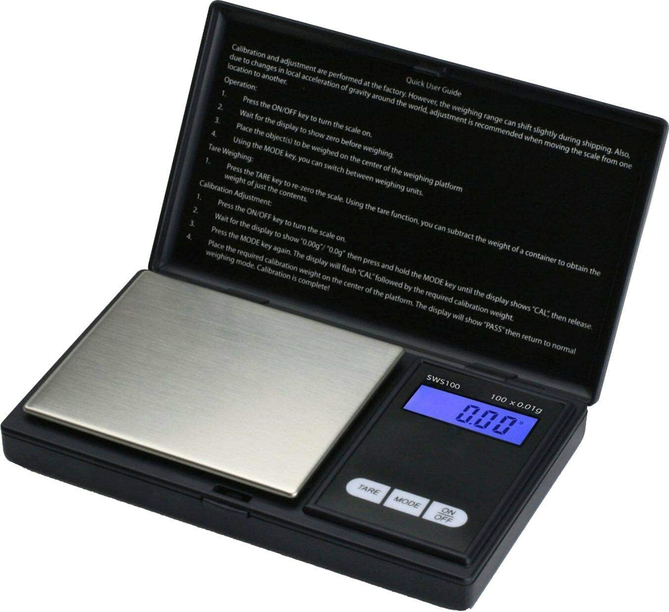 Cane Garden Digital Pocket Scales, 0.01g to 200g, Black, Digital Display, Handheld, Stainless Steel, Jewellery, Cooking, Baking, Measuring, Auto Shut Off