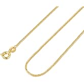 PPRLIFE 14K Gold Plated Necklace for Women Gold Plated Chain for Men 1mm Wide Thin Box Chain Thin Necklace for Women Chains Minimalist Classic Hip-Pop Necklaces Non Tarnish 16-26in (1mm, 16in)