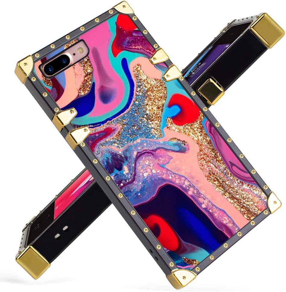 iPhone 7 Plus, iPhone 8 Plus Case Square Soft TPU Wrapped Edges and