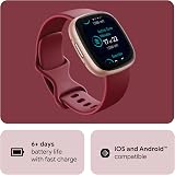 Fitbit Versa 4 Smartwatch GPS 6 Day Battery iOS Android Beet Copper Rose view 2