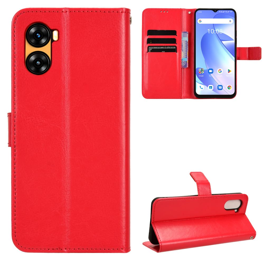 Umidigi G3/G3 Max/G3 Plus Case [Wallet Case] [Kickstand] [Card Slots] [Magnetic Flip Cover] Compatible with Umidigi G3/G3 Max/G3 Plus Smartphone(Red)