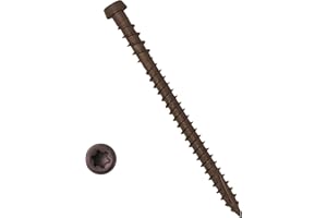 YYL,Composite Decking Coated Wood Screw, 10x2-3/4",Star Drive,Torx 20, Type 17 Slot Point,Wood Screw,1 FREE Bit Included (#10x2-3/4", Woodland Brown, 75)