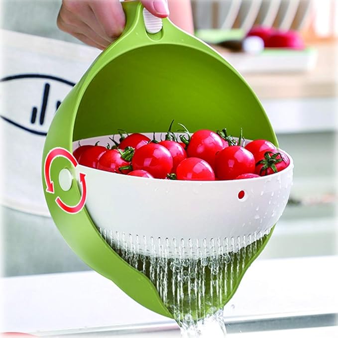 Fruit Basket Strainers Double Layer Swivel Drainer Strainer Combo