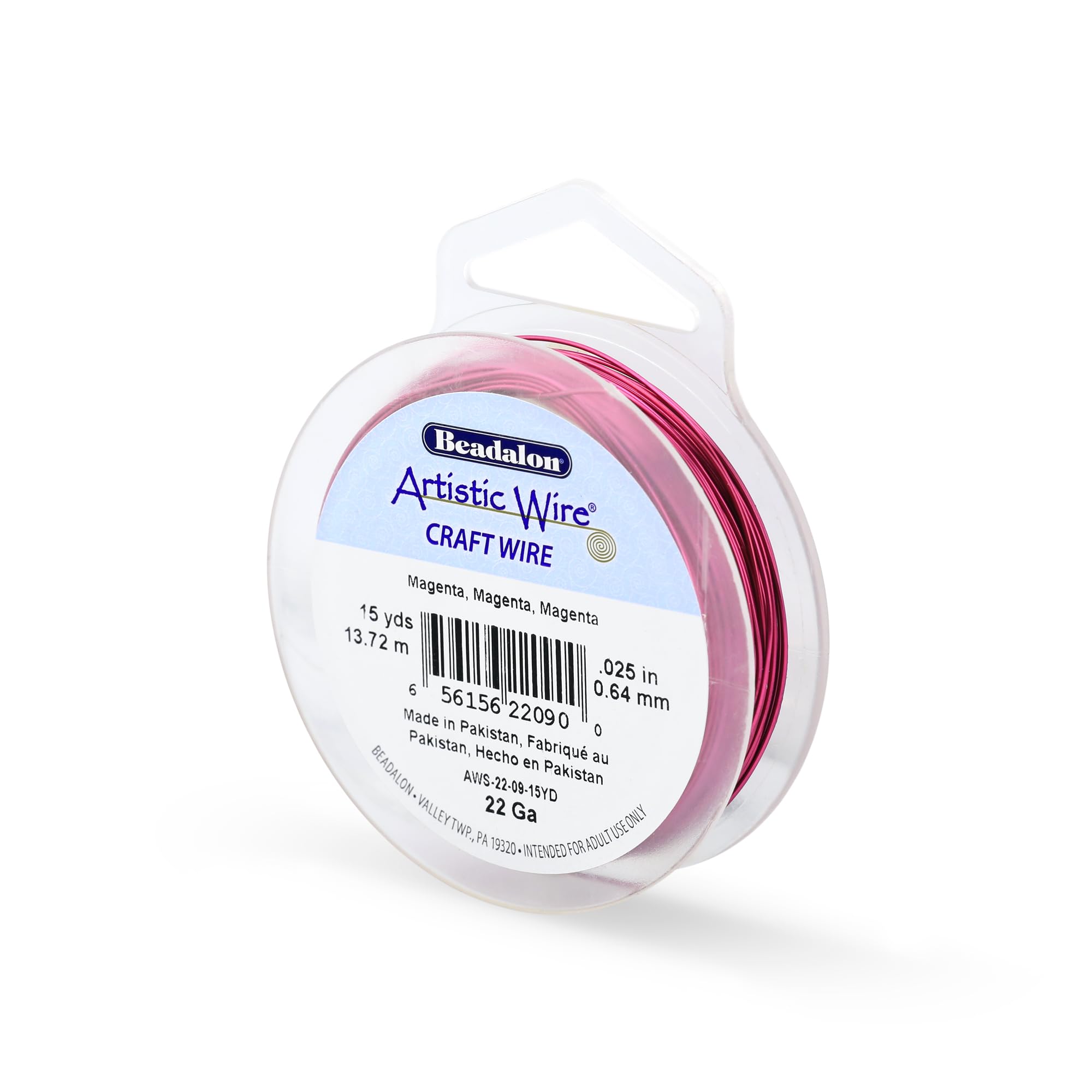 Beadalon 15-Yards Artistic 22-Gauge Wire, Magenta