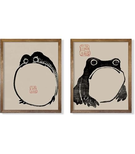 Amazon.com: Vintage Angry Frog - Japanese Art by Matsumoto Hoji