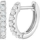 In Season Jewelry925 Sterling Silver Classic Clear Cubic Zirconia Hoop Huggie Earrings for Young Girls - Popular Small Hoop Earrings for Young Girls and Pre-teens with Shimmering Cubic Zirconia Stones