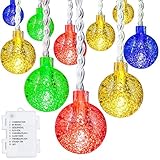 Ball String Lights,Oak Leaf 20ft 30 LED Waterproof LED Fairy String Globe Lights for Garden,Outdoor,Indoor,Party,Patio,Bedroom,Battery Operated,8 Modes,Multiple Colors