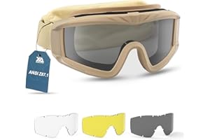 xaegistac Airsoft Goggles Tactical Safety Goggles Anti Fog Glasses Hunting Cycling