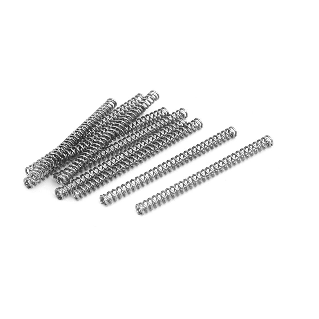 sourcingmap 0.5mmx3mmx40mm 304 Stainless Steel Compression Springs Silver Tone 10pcs