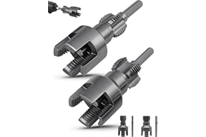 Vorhixa 2Pcs Pipe Threading Tool, 1/2 and 3/4 Inch Integrated Internal & External Water Pipe Threading Tool for Electric Drill, PVC Pipe Threader Cutting Tool(1/2"+3/4")