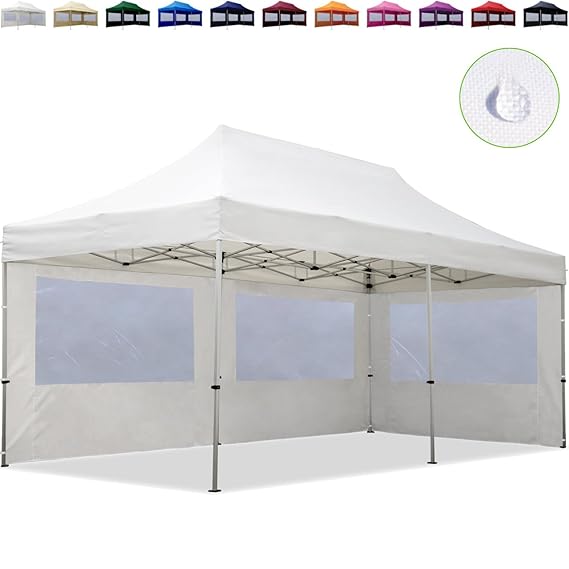 TOOLPORT Faltpavillon Faltzelt 3x6m - 2 Seitenteile ALU Pavillon (TÜV Rheinland geprüft) Partyzelt weiß Dach 100% WASSERDICHT