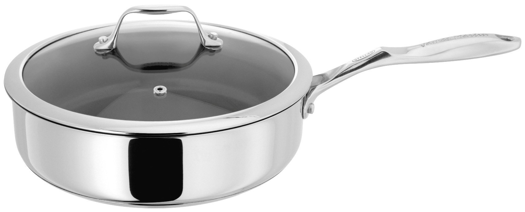 Stellar - James Martin Stainless Steel Frying Pan with Lid / Saute Pan with Lid (24cm)
