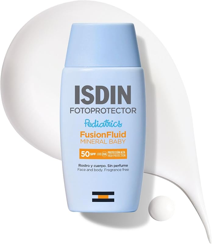 Fotoprotección Fusion Fluid Mineral Baby Pediatrics SPF 50, Protector Solar Sin Filtros Químicos, 100% Mineral, indicado para el Cuerpo y el Rostro de Niños y Bebés, 50 ml
