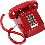 Traditional Retro Corded Telephone for Landline with Indicator, Classic 2500 Analog Desk Phone with Metal Base, Vintage Corde