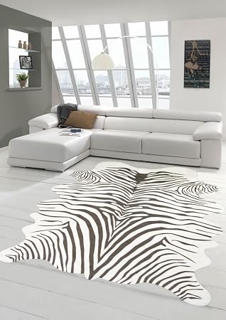 Merinos Zebra Teppich Fellimitat Zebrafell Teppich Kunstfell In