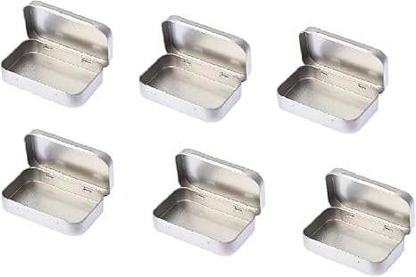 Amazon ミニボックス 6個セット ブリキ缶 パーツボックス メタル収納ケース 小分け容器 ヒンジ付き蓋 シルバー 収納ボックス Diy 長方形コンテナ アクセサリー収納 縫製セット収納 小物収納 雑貨入れ 収納ケース ボックス オンライン通販