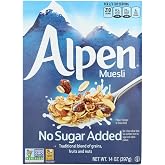 Alpen Muesli Cereal No Sugar Added, 3 Pack of 14 Ounce Boxes