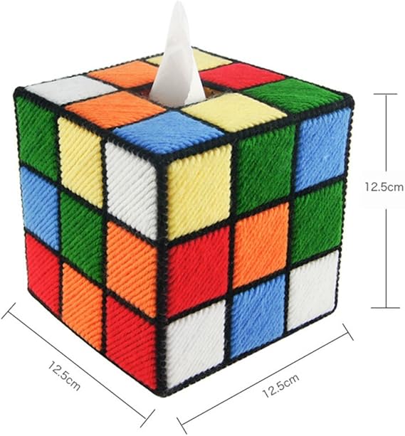 S y C plaśtico cubo de Rubik caja de pañuelos para cubrir: Amazon.es: Hogar