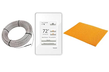 Schluter Ditra Heat E Radiant Floor Heating Kit Touch Screen Thermostat Membrane Heating Cable 120v 83 Sqft Heat Kit