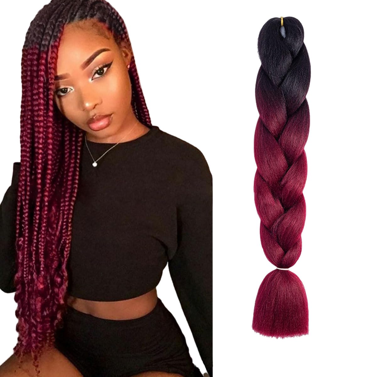 prinfantasy Braiding Hair Extensions for Braiding 24" Ombre Braiding Hair Colorful Synthetic Hair for Braid Soft Braids Crochet Twists Brown,GBBZ048 — image 1